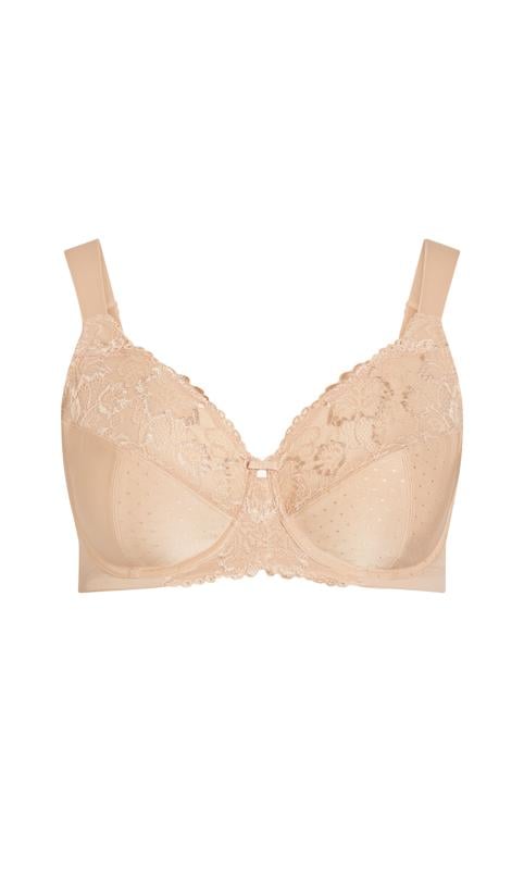 Evans Evans Beige Brown Lace Underwire Bra