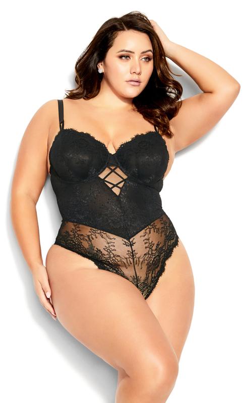 evans Evans Black Bianca Underwire Bodysuit
