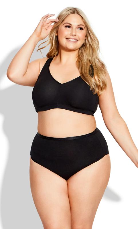 evans Evans Black Comfort Cotton No Wire Bra