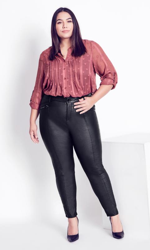 Evans Evans Black Faux Leather Jeans