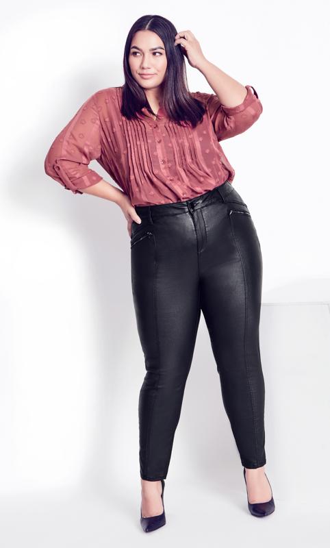 Evans Evans Black Faux Leather Jeans