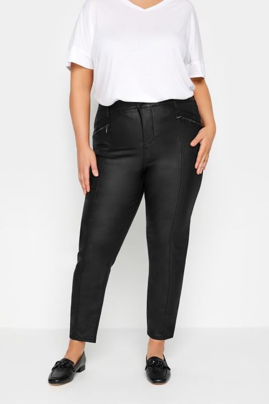evans Evans Black Faux Leather Jeans