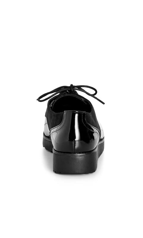 Evans Evans Black Faux Suede & Patent Lace Up Shoe