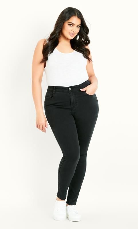 evans Evans Black High Waist Skinny Jeans