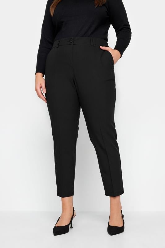 evans Evans Black High Waisted Slim Fit Trousers