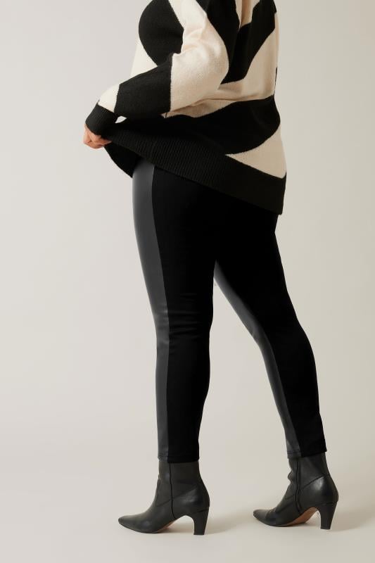 Evans Evans Black Leather Look Leggings