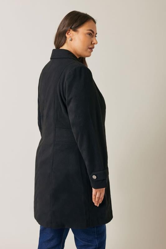 Evans Evans Black Military Coat