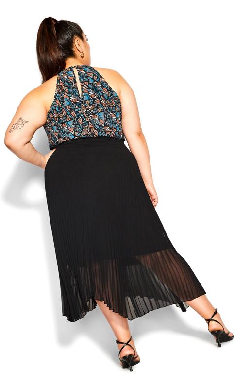 Evans Evans Black Pleated Chiffon Midi Skirt
