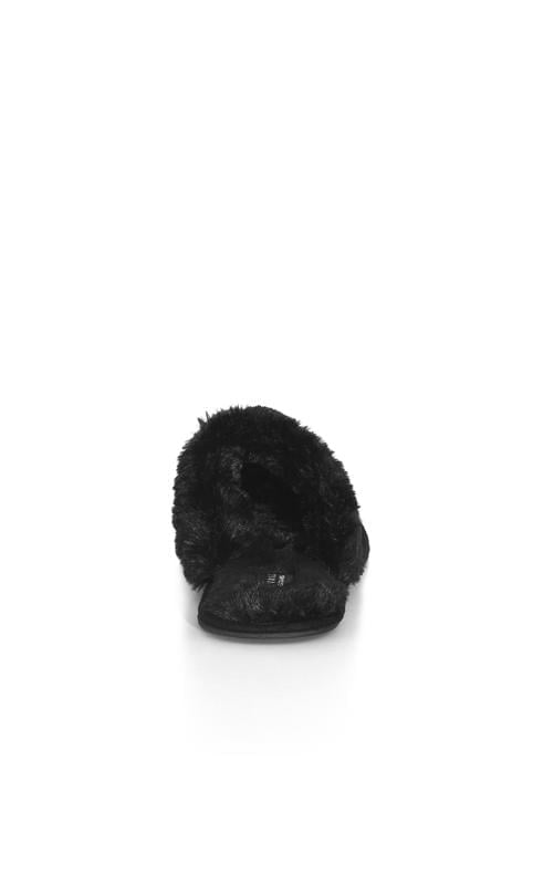 Evans Evans Black Sequin Mule Slippers
