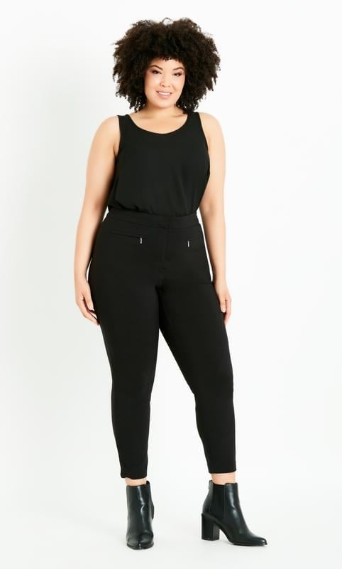 Evans Evans Black Tapered Leg Trouser