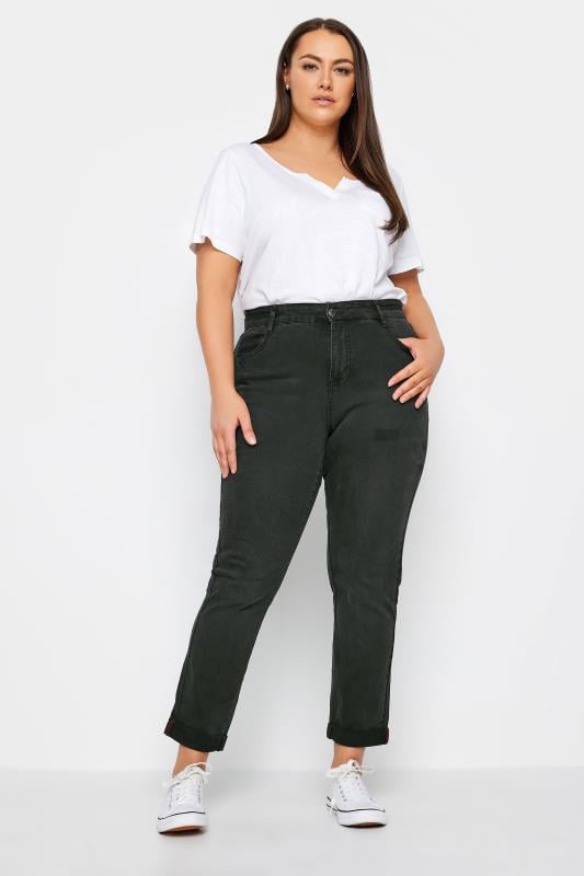 Evans Evans Black Washed Girlfriend Jeans