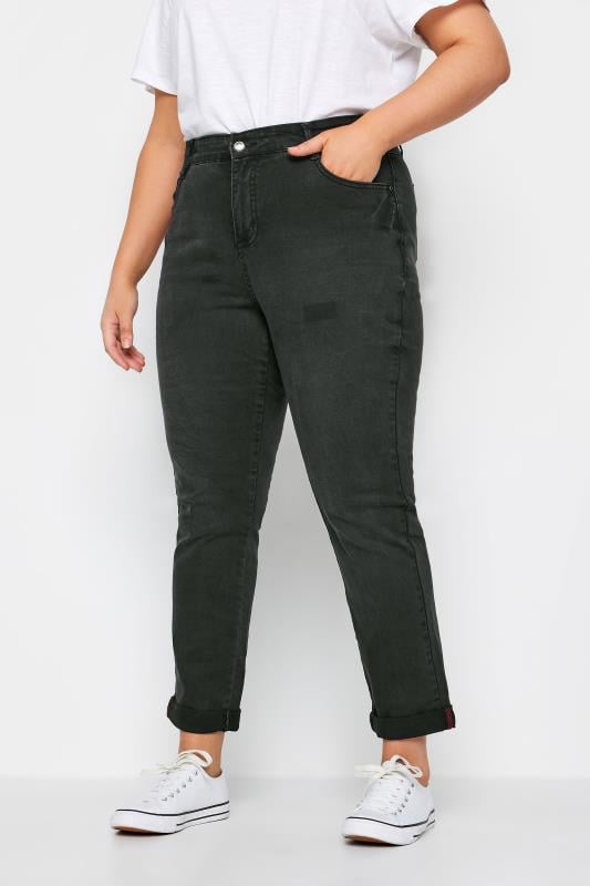 evans Evans Black Washed Girlfriend Jeans