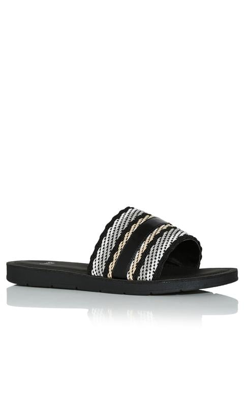 evans Evans Black & White Weave Sandal