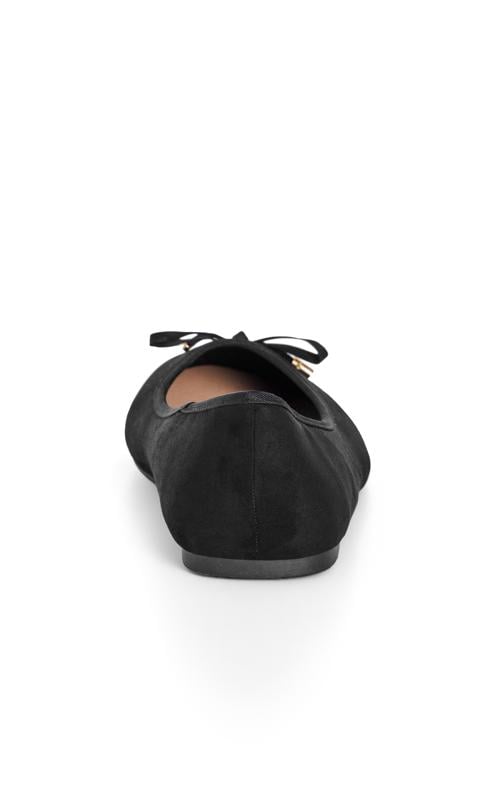 Evans Evans Black WIDE FIT Bow Ballet Flat