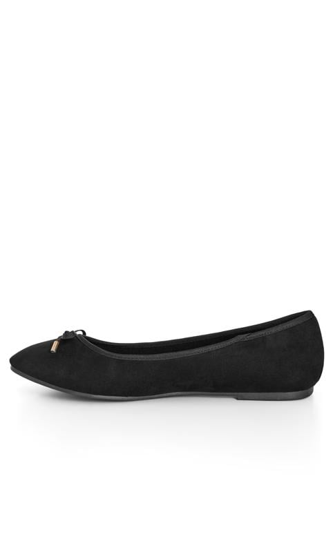 Evans Evans Black WIDE FIT Bow Ballet Flat
