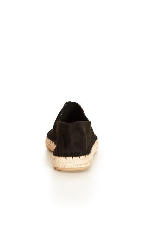 Evans Evans Black WIDE FIT Laser Cut Espadrille
