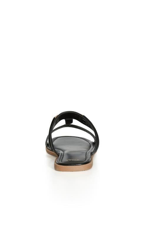 Evans Evans Black WIDE FIT Strappy Chain Slide