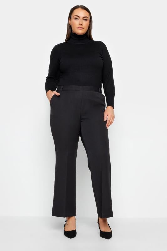 Evans Evans Black Wide Leg Formal Trousers