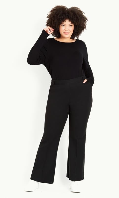 Evans Evans Black Wide Leg Formal Trousers