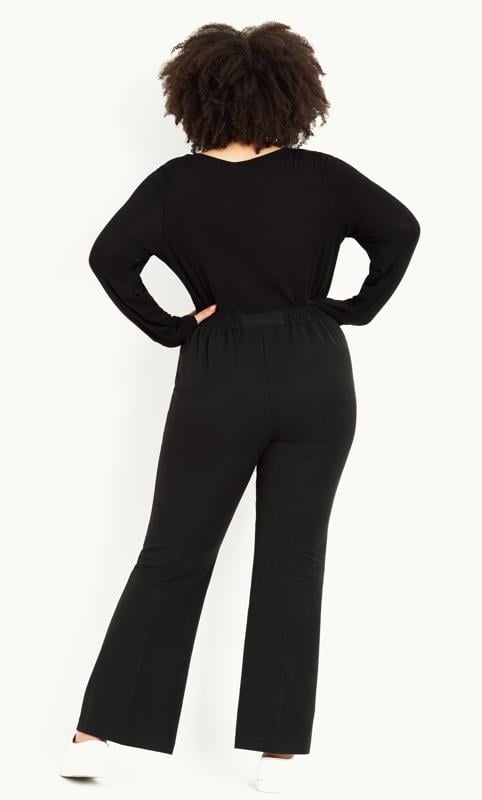 Evans Evans Black Wide Leg Formal Trousers