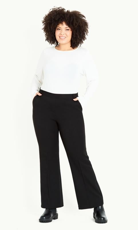 Evans Evans Black Wide Leg Pocket Trousers