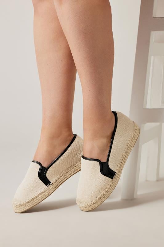 evans Evans Brown & Black Slip On Espadrille Sandals