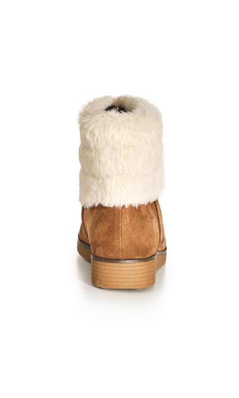 Evans Evans Brown Faux Fur Ankle Boots