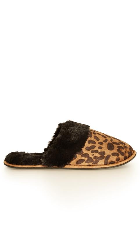 Evans Evans Brown Leopard Print Slipper