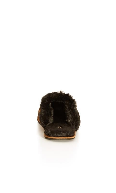 Evans Evans Brown Leopard Print Slipper