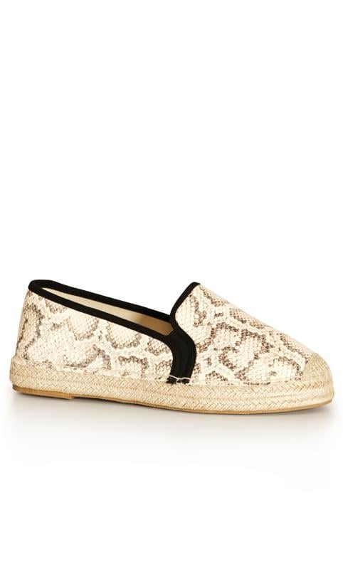 Evans Evans Brown Snake Print Slip On Espadrilles