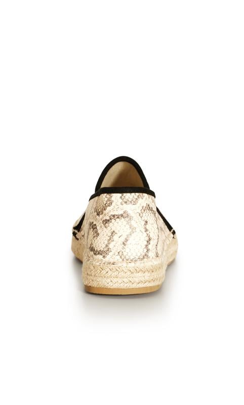 Evans Evans Brown Snake Print Slip On Espadrilles