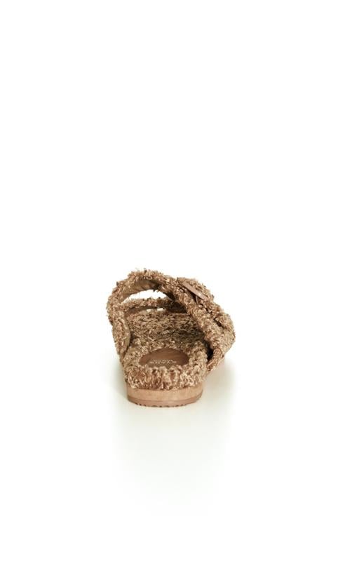 Evans Evans Brown Teddy Buckle Slider Slipper