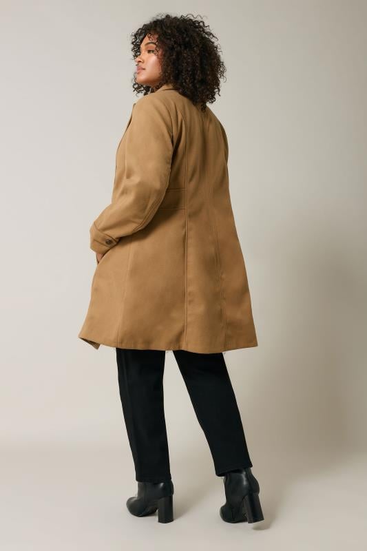 Evans Evans Camel Tailored Mid Length Coat