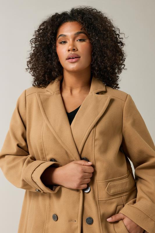 Evans Evans Camel Tailored Mid Length Coat
