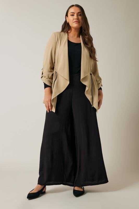 Evans EVANS Curve Beige Brown Waterfall Jacket