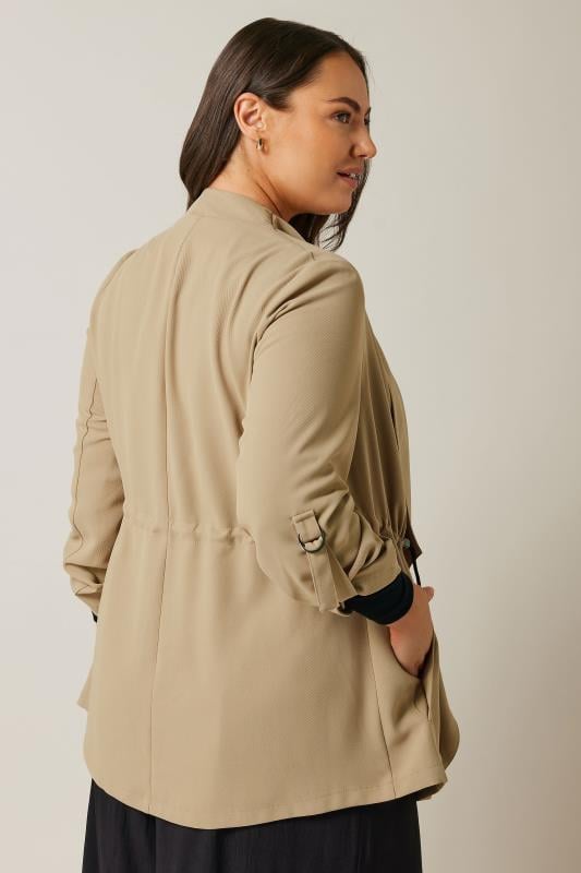 Evans EVANS Curve Beige Brown Waterfall Jacket