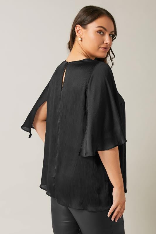 Evans EVANS Curve Black Angel Sleeve Blouse