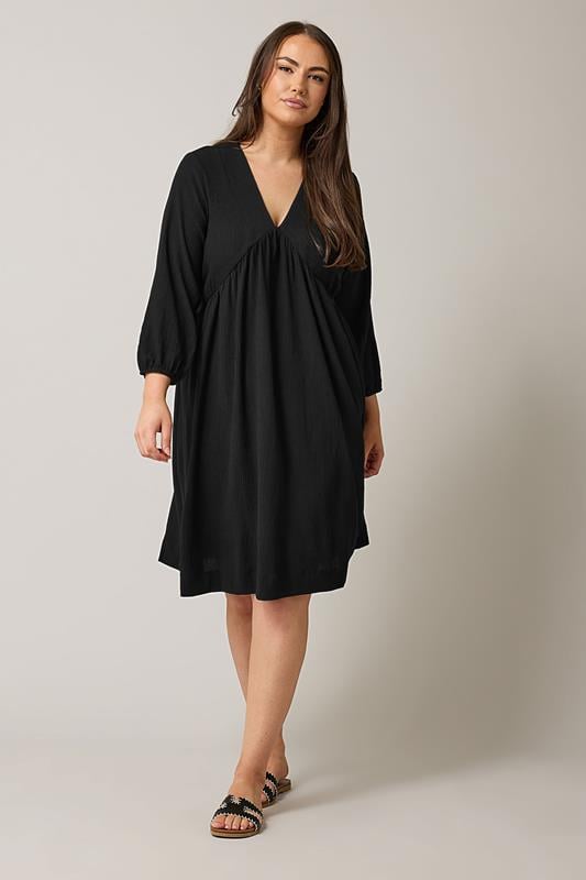 Evans EVANS Curve Black Crepe Midi Dress