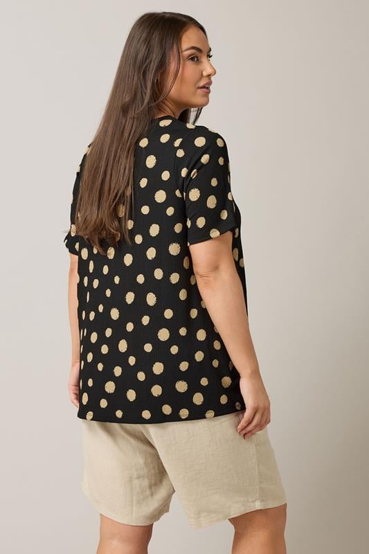 Evans EVANS Curve Black Crepe Spot Print Top