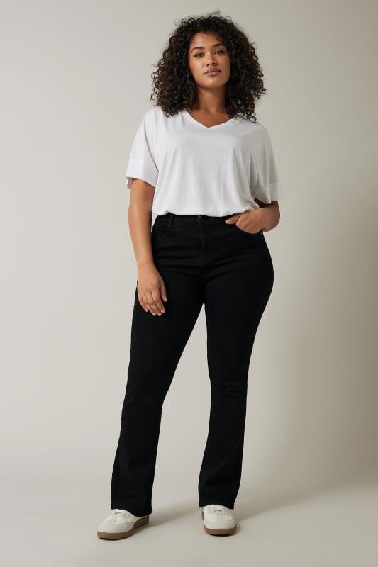 Evans EVANS Curve Black Denim Bootcut Jeans