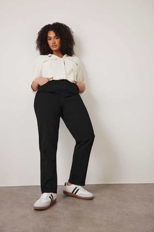 evans EVANS Curve Black Denim Mom Jeans