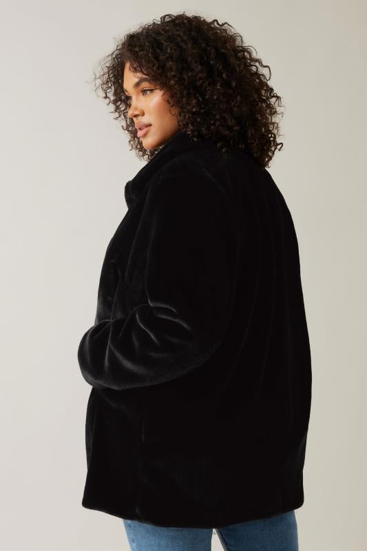 Evans EVANS Curve Black Faux Fur Coat