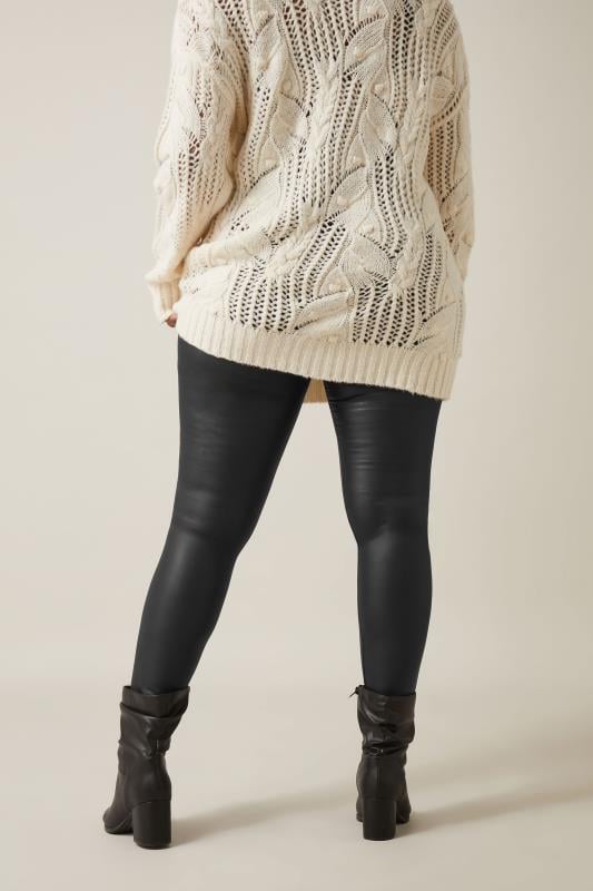 Evans EVANS Curve Black Faux Leather Leggings