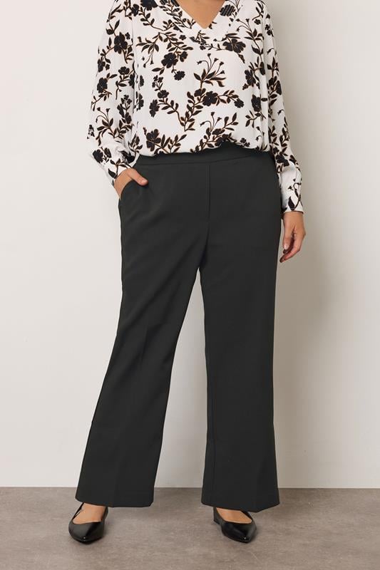 evans EVANS Curve Black Formal Wide Leg Trousers