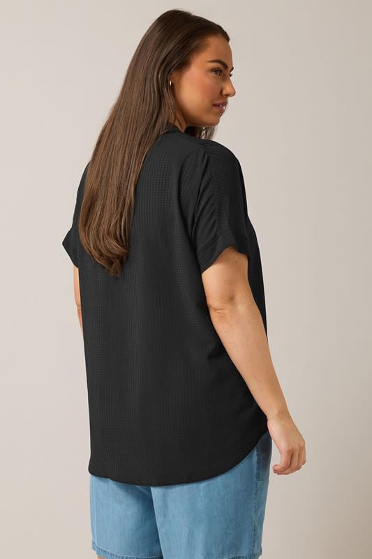 Evans EVANS Curve Black Half Placket Blouse