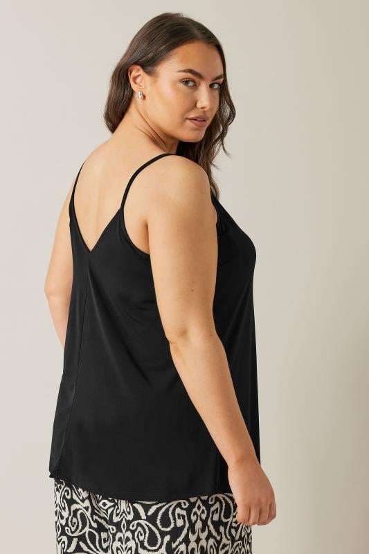 Evans EVANS Curve Black Lace Trim Cami Top