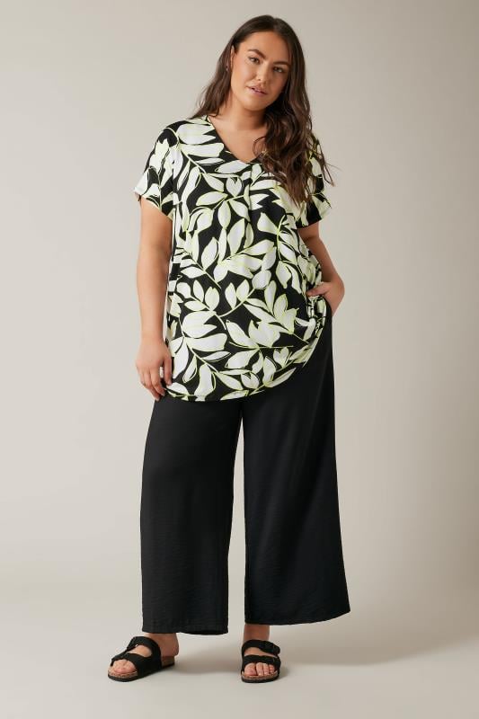Evans EVANS Curve Black Leaf Print Swing Top