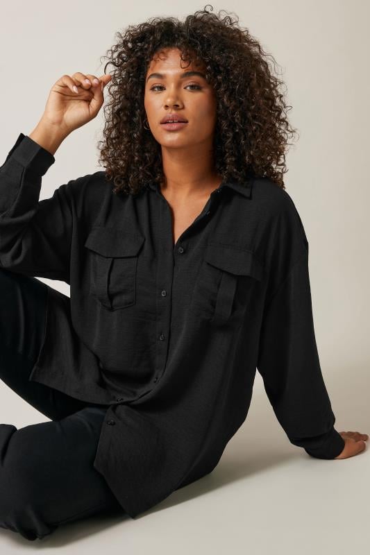 Evans EVANS Curve Black Long Sleeve Utility Shirt