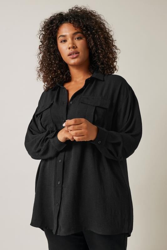 Evans EVANS Curve Black Long Sleeve Utility Shirt