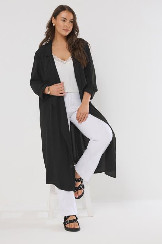 Evans EVANS Curve Black Longline Waterfall Jacket